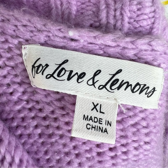 For Love & Lemons Scarlet Puff Sleeve Sweater Size XL - Picture 6 of 7